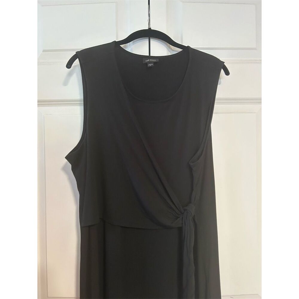 J.Jill Wearever Women's XL Black Sleeveless Tie-Waist Midi Dress - Picture 2 of 8